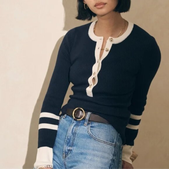 Faherty Mikki Henley - Coastal Colorblock L - Picture 1 of 16